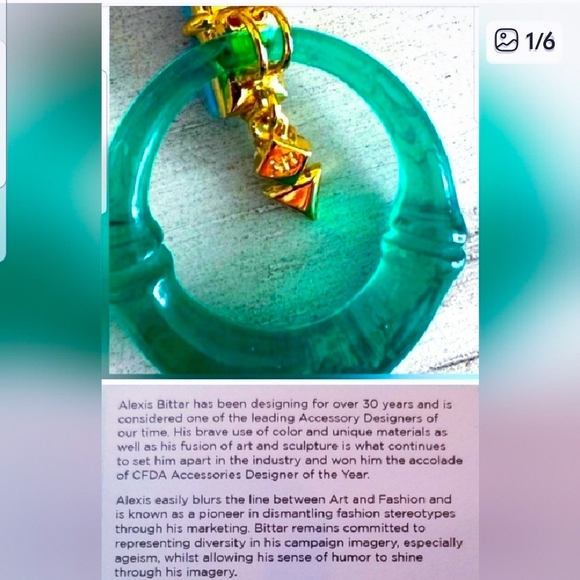 Alexis Bittar Jewelry - Alexis Bittar Green and Gold Hoop Earrings